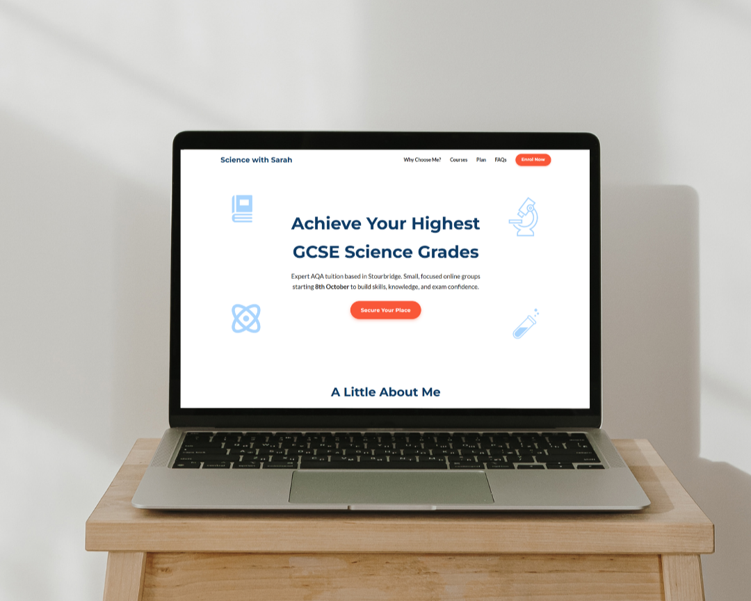 Science with Sarah website mockup